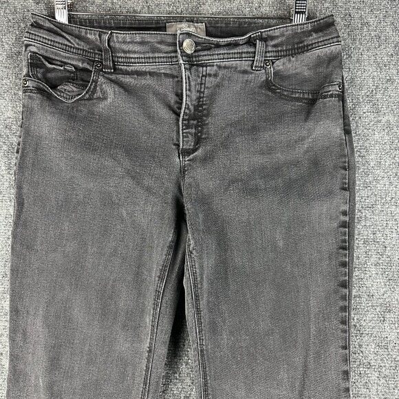 Chicos Jeans Womens 8 So Slimming Black Cotton Stretch Straight Leg Pockets - Picture 3 of 8